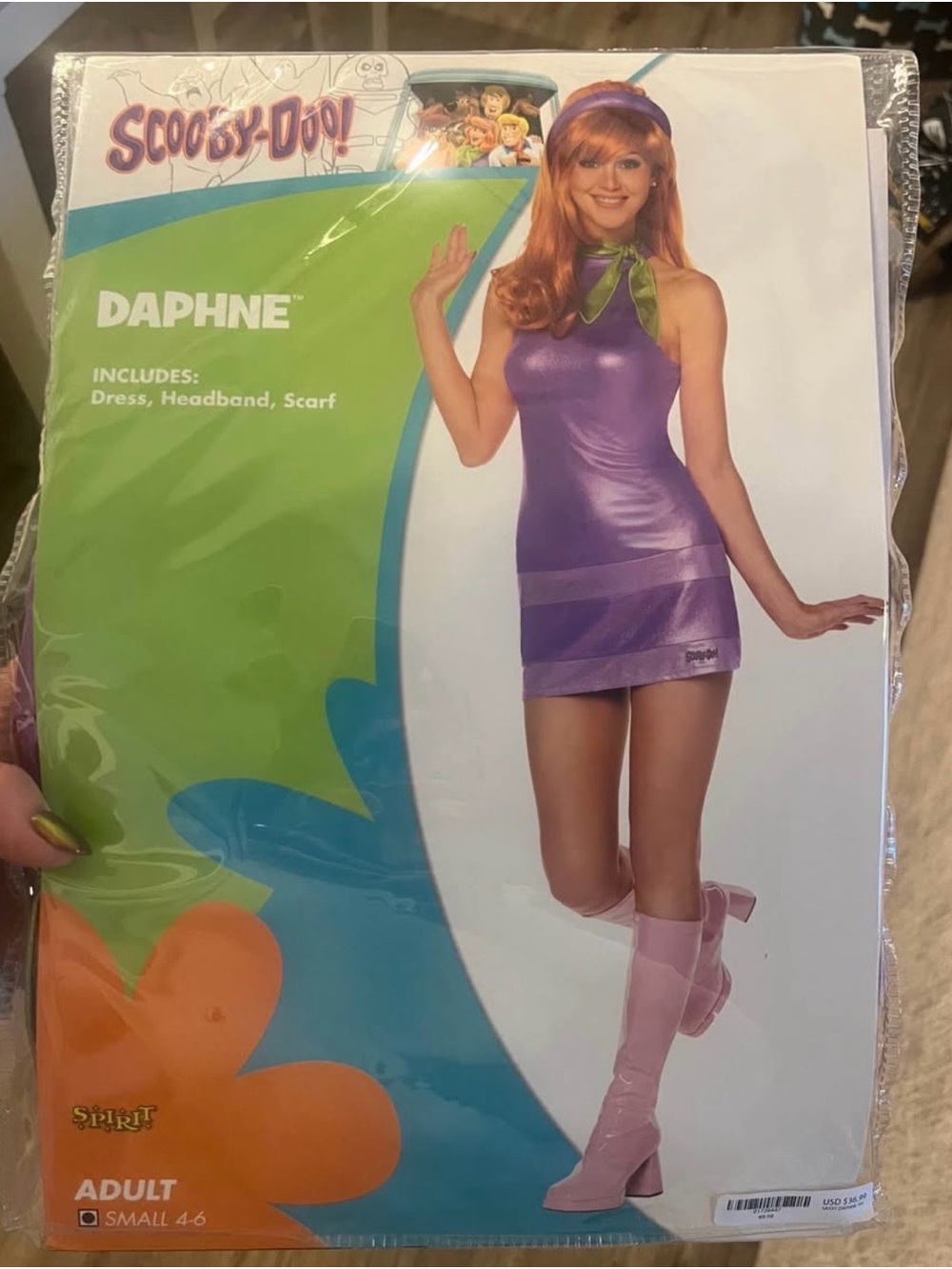 Spirit Daphne Costume - Purple with Green Scarf